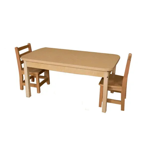 24" x 48" Rectangle High Pressure Laminate Table with Hardwood Legs- 20"