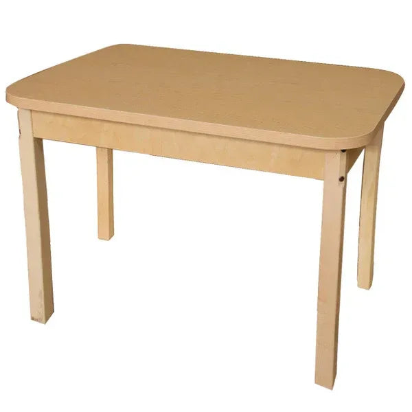 24" x 48" Rectangle High Pressure Laminate Table with Hardwood Legs- 26"