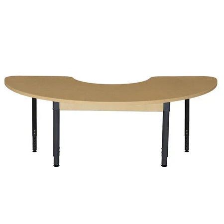 24" x 76" Half Circle High Pressure Laminate Table with Adjustable Legs 18"-29"