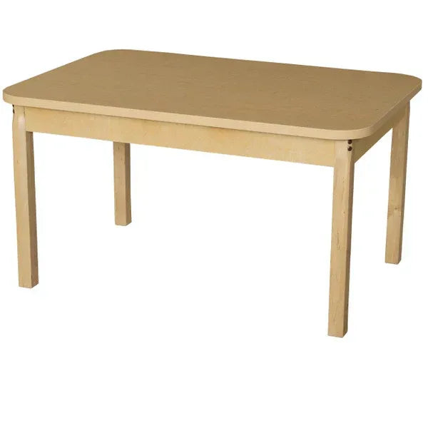 30" x 44" Rectangle High Pressure Laminate Table with Hardwood Legs-16"