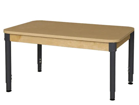 30" x 48" Rectangle High Pressure Laminate Table with Adjustable Legs 18"-29"