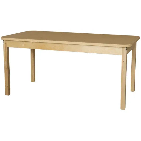 30" x 60" Rectangle High Pressure Laminate Table with Hardwood Legs-26"
