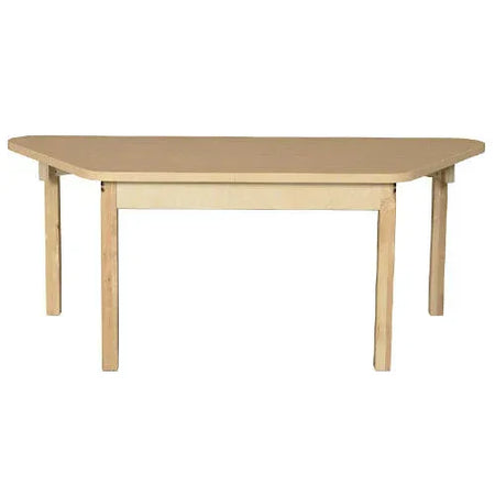 Trapezoidal High Pressure Laminate Table with Hardwood Legs-20"