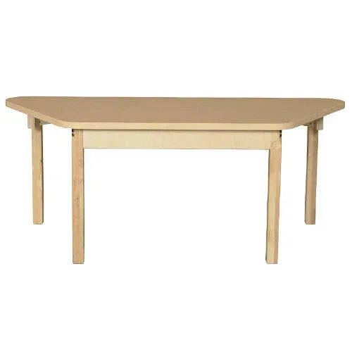 Trapezoidal High Pressure Laminate Table with Hardwood Legs-24"