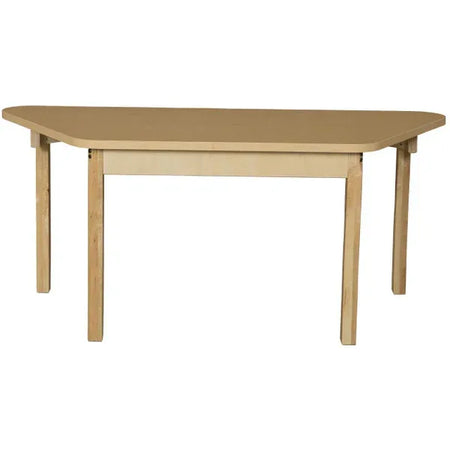 Trapezoidal High Pressure Laminate Table with Hardwood Legs-29"