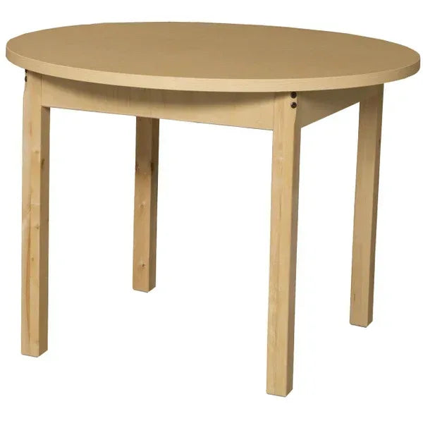 36" Round High Pressure Laminate Table with Hardwood Legs- 26"