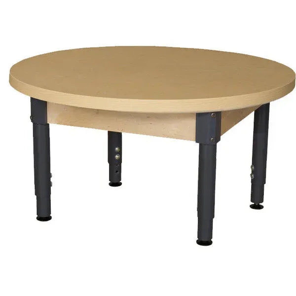 36" Round High Pressure Laminate Table with Adjustable Legs 12"-17"