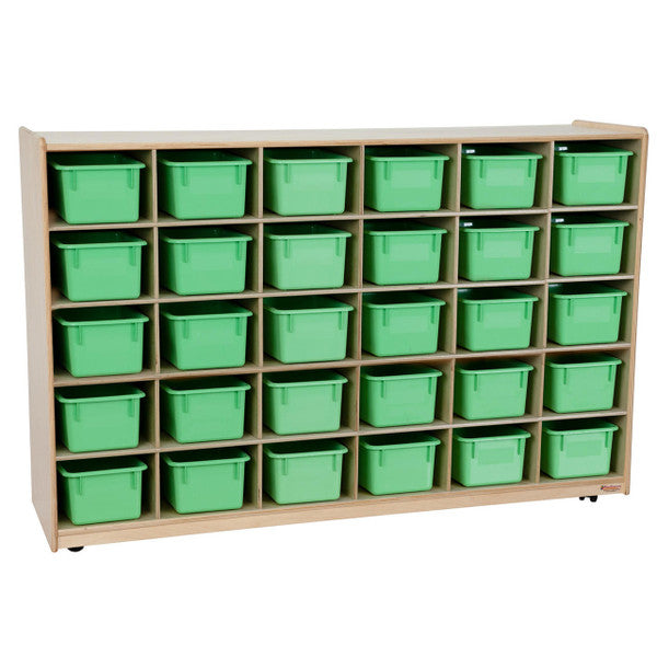 30 Tray Storage with Lime Green Trays