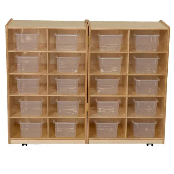 Folding Vertical Storage with (20) Translucent Trays