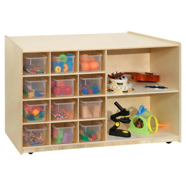 Double Mobile Storage with (12) Translucent Trays