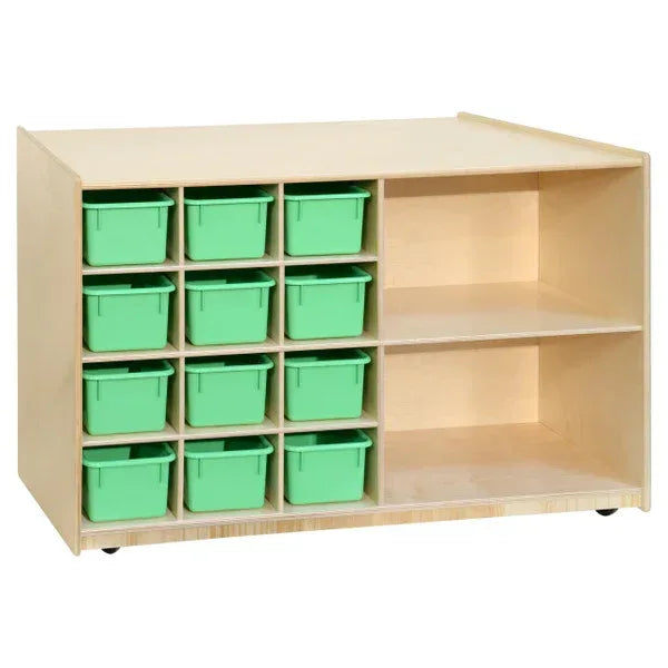 Double Mobile Storage with Lime Green Trays