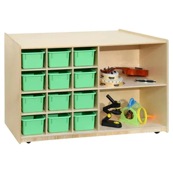 Double Mobile Storage with Lime Green Trays