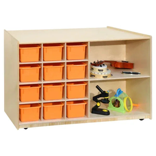 Double Mobile Storage with Orange Trays