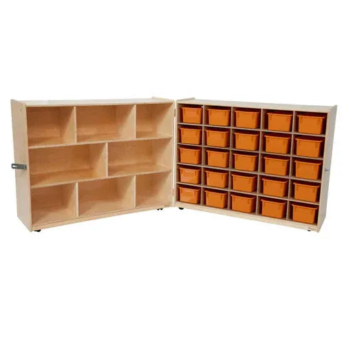 Tray and Shelf Folding Storage without Trays