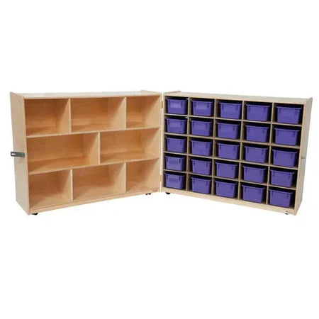 Tray and Shelf Folding Storage without Trays
