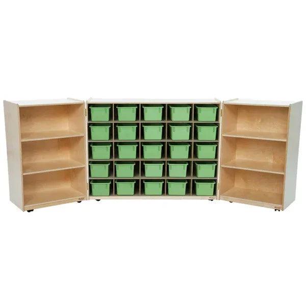 25 Tray Tri-Fold Storage with Lime Green Trays – Gramco School Supplies