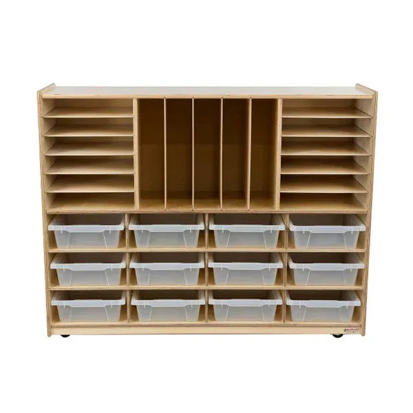 Multi-Sectioned Handy Storage Center with (12) Translucent 5" Letter Trays