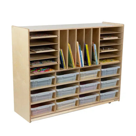 Multi-Sectioned Handy Storage Center with (12) Translucent 5" Letter Trays