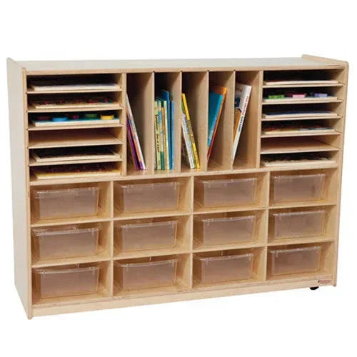 Multi-Sectioned Handy Storage Center with (12) Translucent 5" Letter Trays