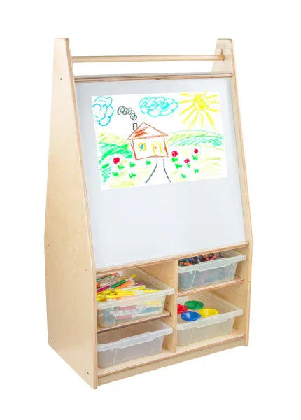 Mobile Magnetic Literacy Center with (4) Translucent Trays