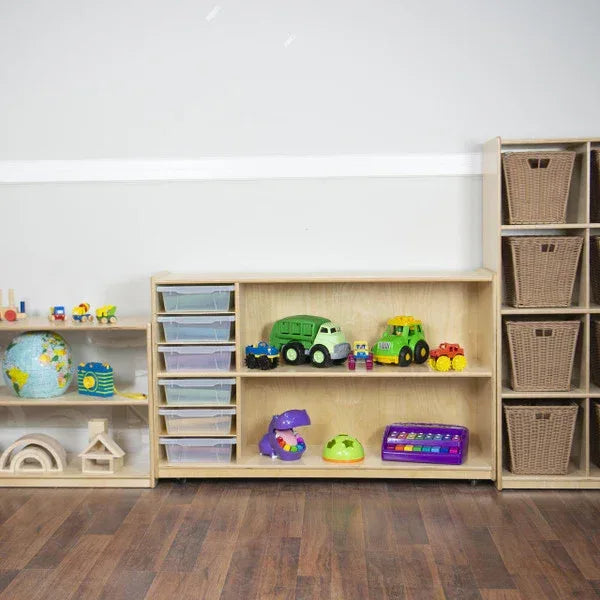 Shelf Storage with Translucent Trays
