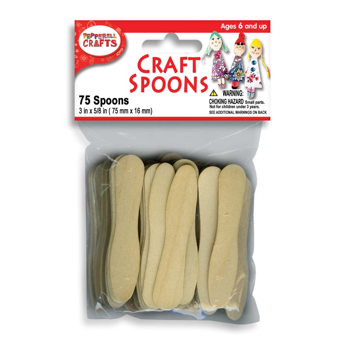 Wooden Craft Spoons - Natural - 3.75 inches - 75 pieces (02403)