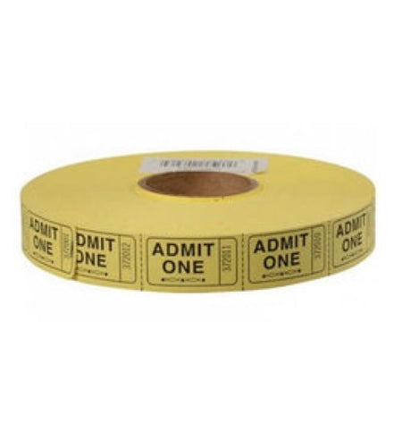 Single Admit Ticket Roll, 2000ct, Yellow